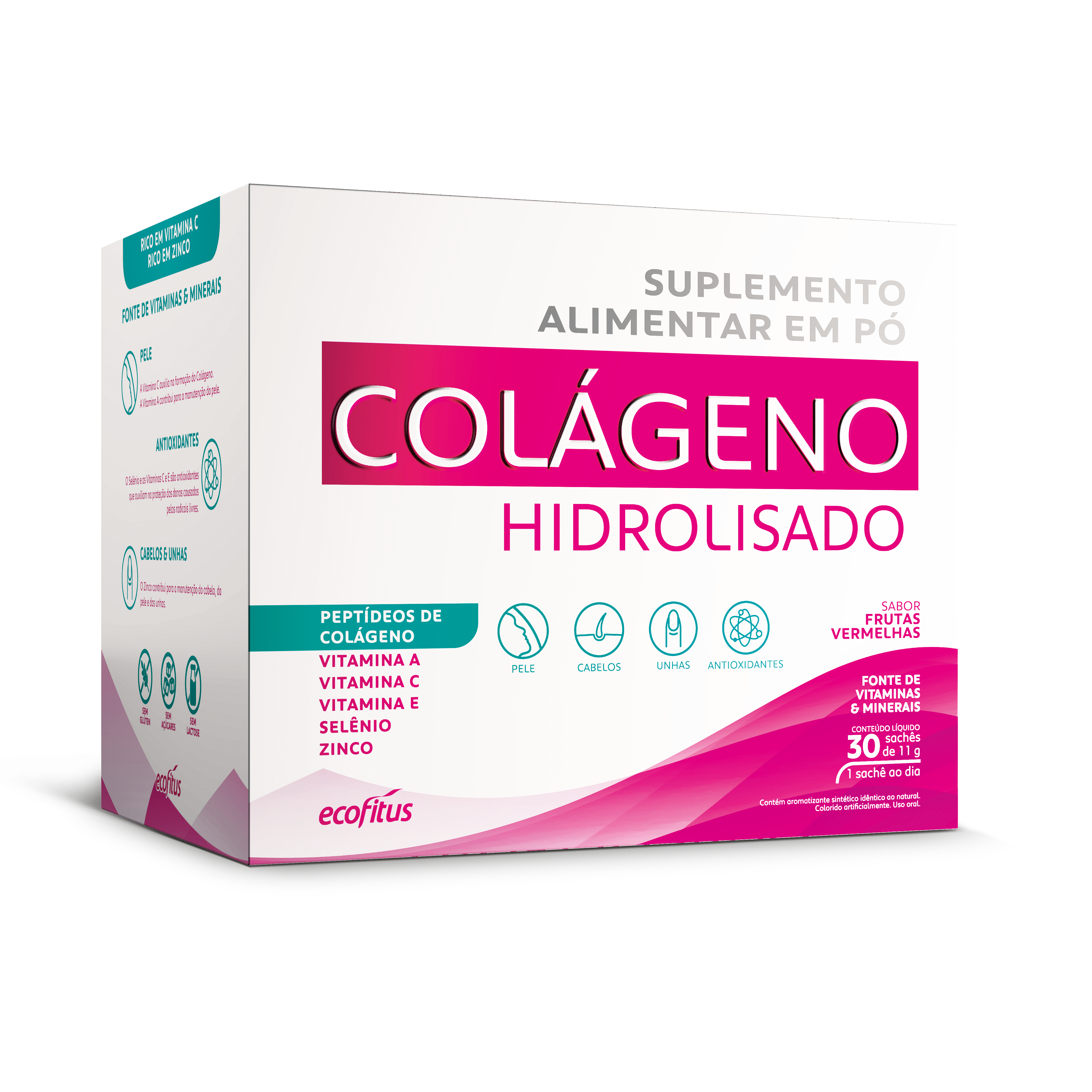 Colágeno Hidrolisado Sabor Frutas Vermelhas