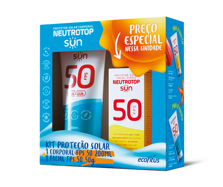 Kit Neutrotop Sun FPS 50 200 mL + Facial 50g 